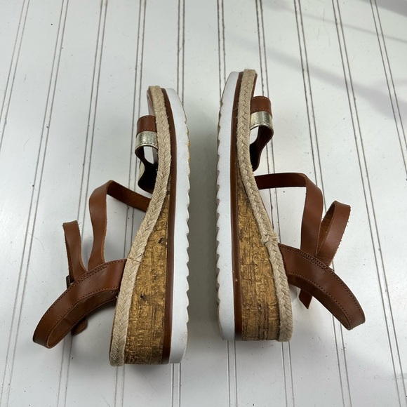 Coach and Four Banno Metallic Gold Wedge Strappy Sandals Women’s Size 8 - Picture 11 of 12